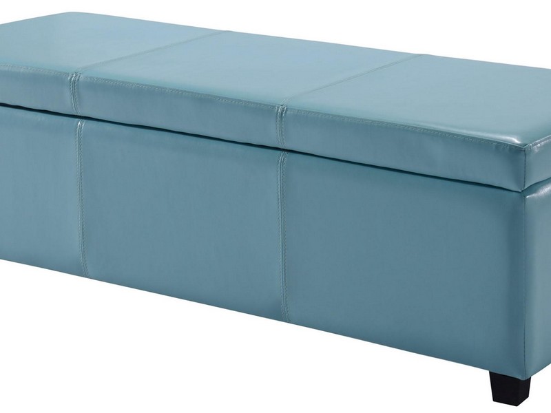 Light Blue Storage Ottoman