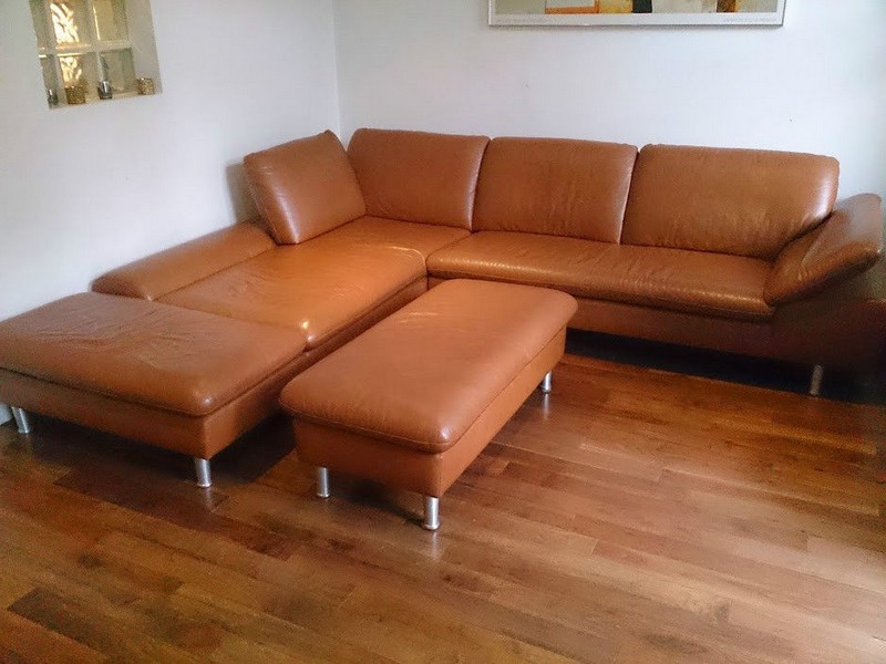 Light Brown Leather Corner Sofa