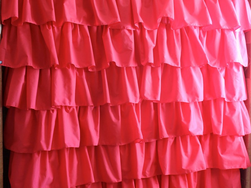 Light Pink Ruffle Shower Curtain