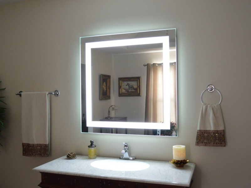 Lighted Bathroom Wall Mirror Large