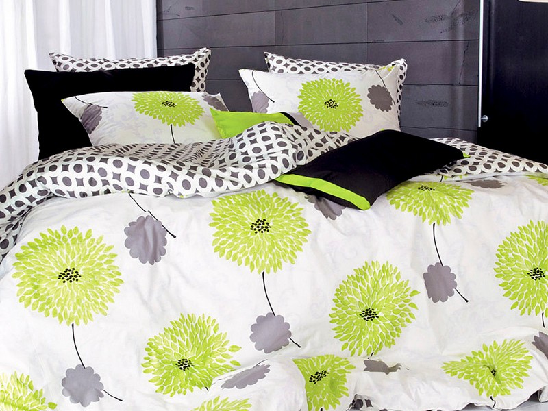 Lime Green And Grey Duvet Cover