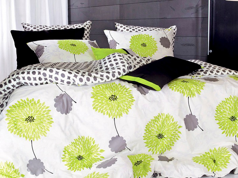 Lime Green And Grey Duvet Cover