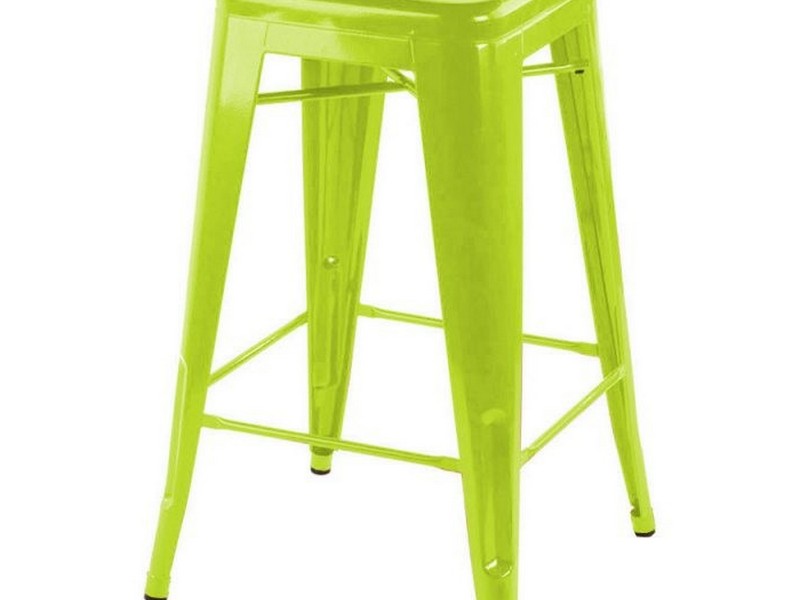 Lime Green Metal Bar Stools