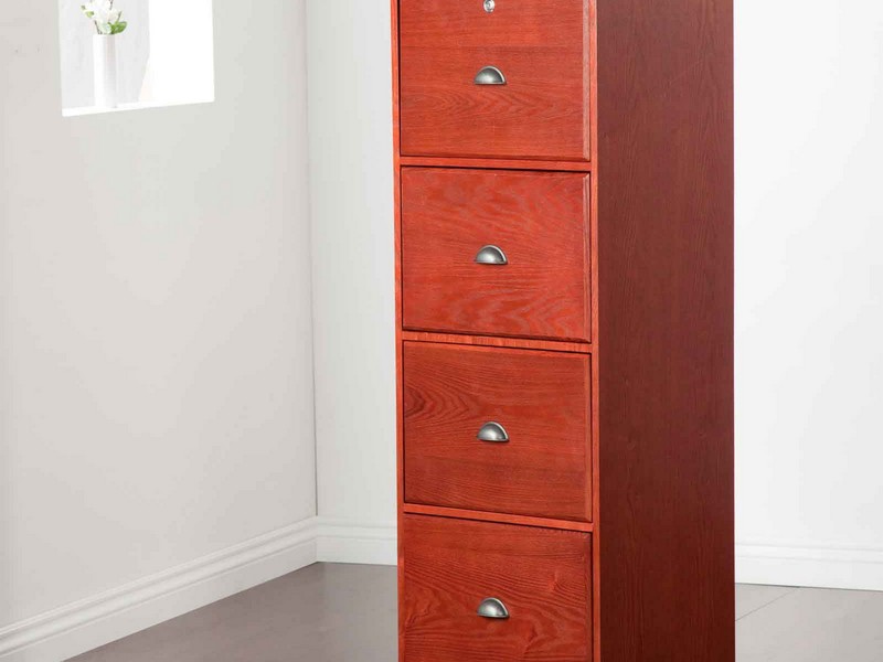 Locking Wood File Cabinet