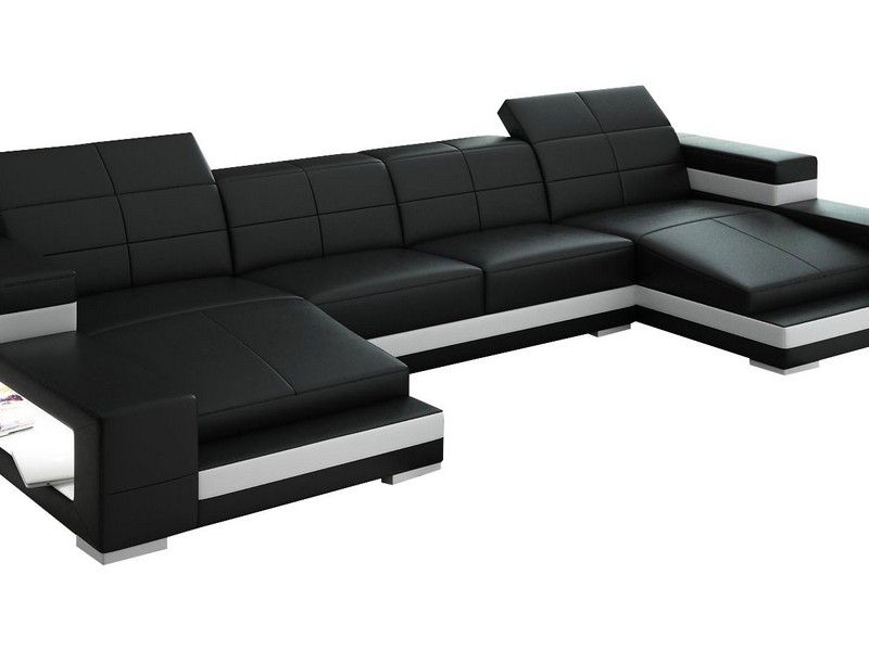 Martino Leather Chaise Sectional Sofa
