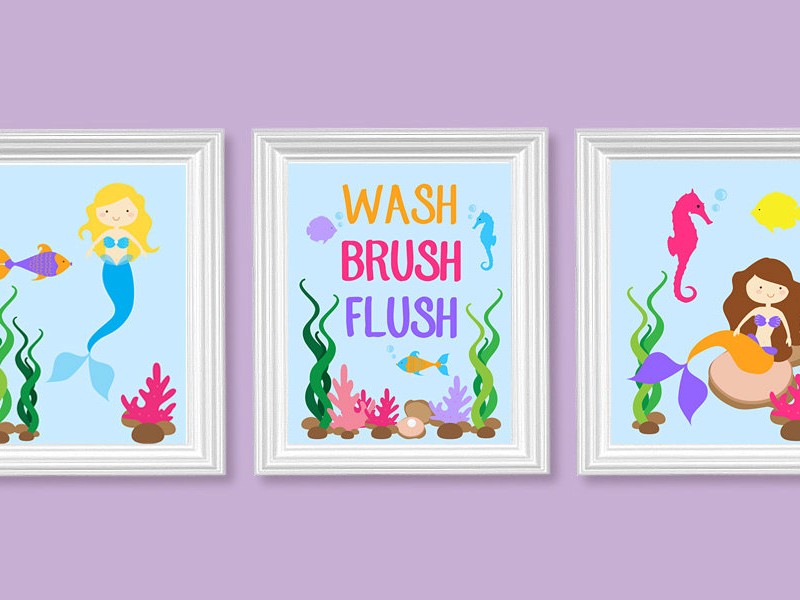 Mermaid Bathroom Decor For Kids