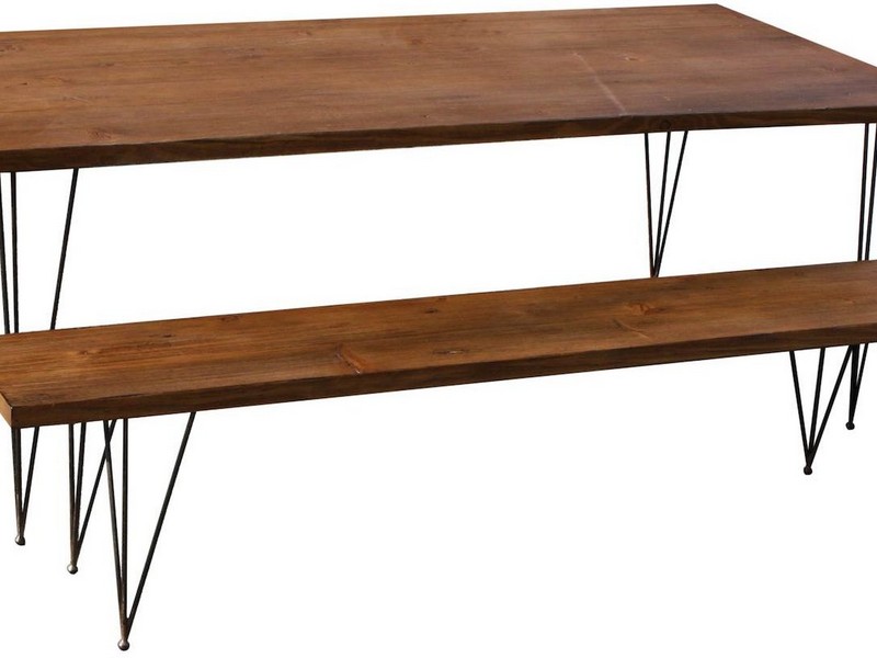 Metal And Wood Dining Bench