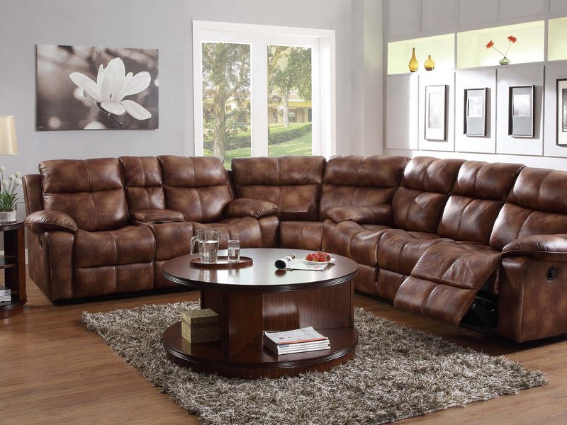 Microfiber Reclining Sectional Couch