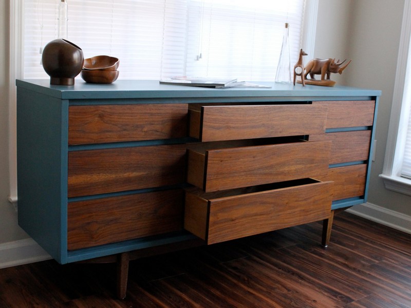 Mid Century Modern Dresser Painted