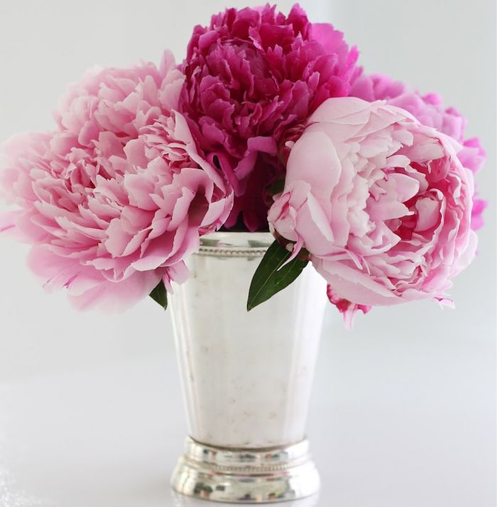 Mint Julep Cups With Flowers