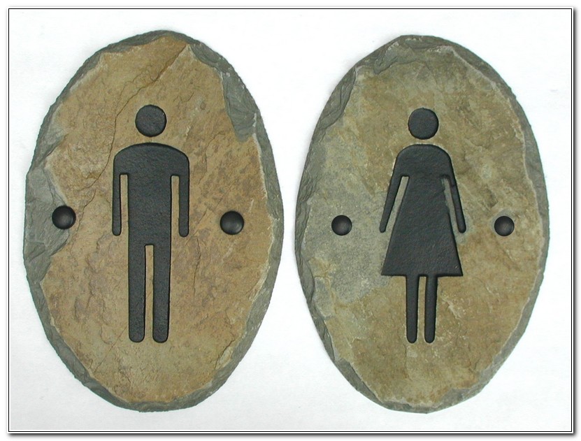 Modern Bathroom Door Signs