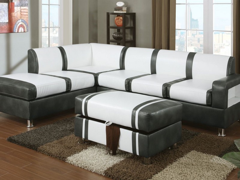 Modern Leather Sectional Couch