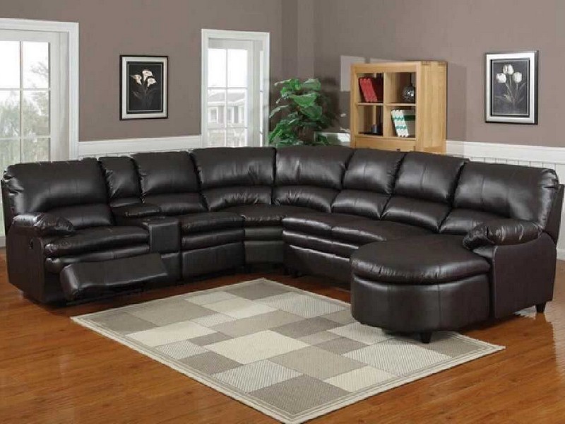 Modern Leather Sectional Sofa With Recliners