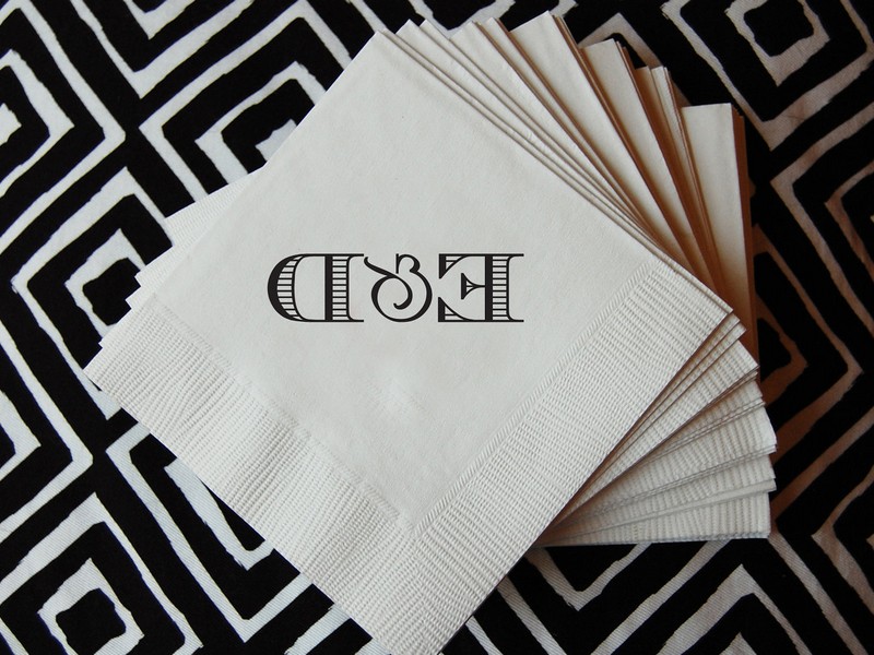 Monogram Cocktail Napkins