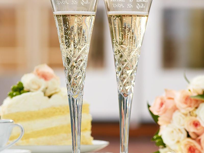 Monogrammed Champagne Flutes Wedding