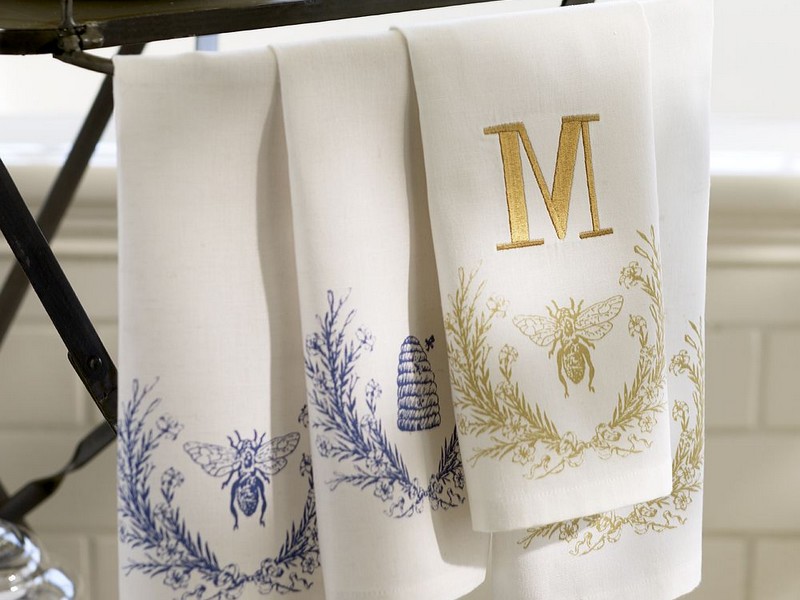 Monogrammed Linen Hand Towels