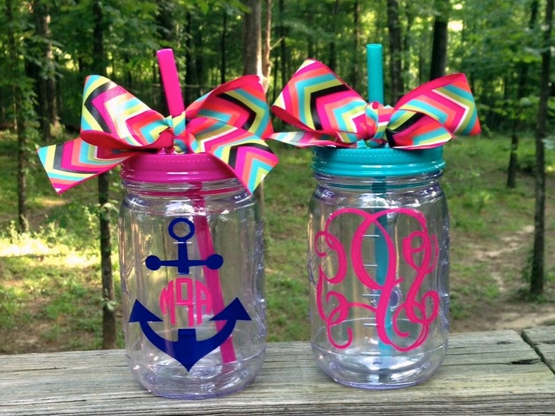 Monogrammed Mason Jars