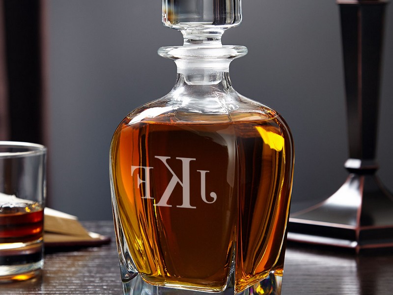 Monogrammed Whiskey Decanter And Glasses