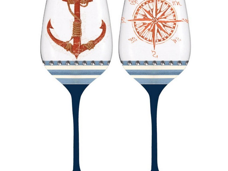 Nautical Themed Wine Glasses