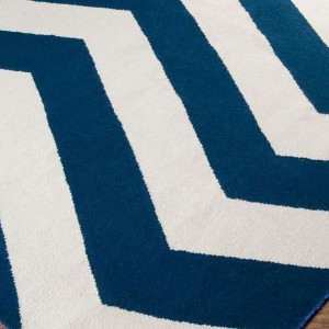 Navy And Cream Chevron Rug