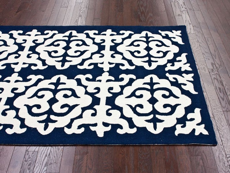 Navy And White Area Rug