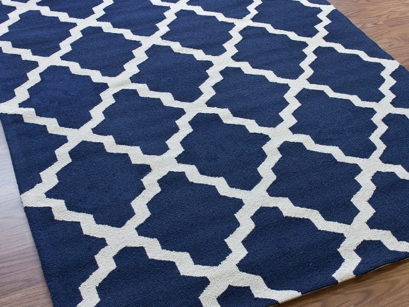 Navy And White Rug