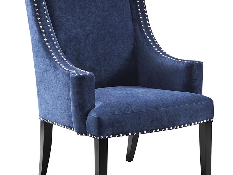 Navy Blue And White Accent Chair