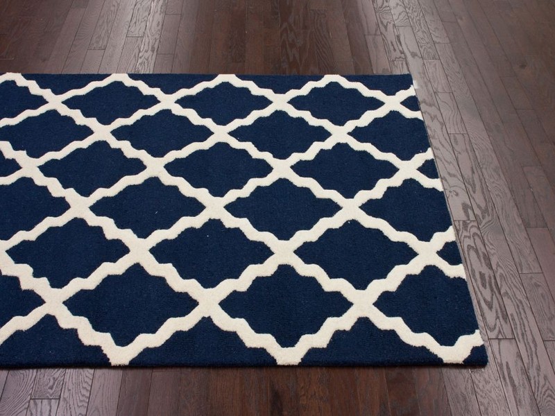 Navy Blue And White Rug