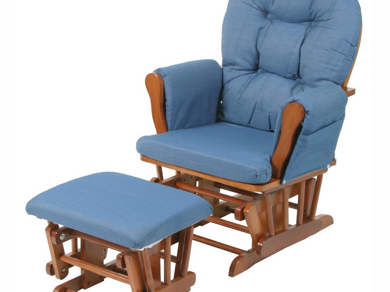 Navy Blue Glider And Ottoman