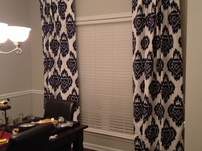 Navy Blue Ikat Curtains