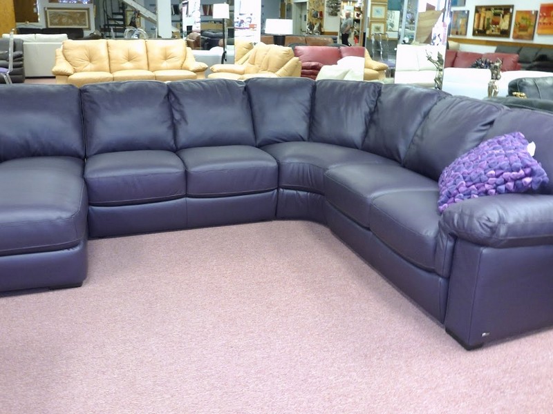 Navy Blue Leather Sectional Sofa