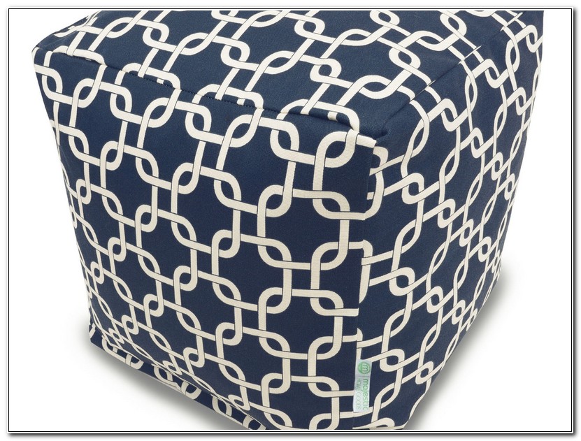 Navy Blue Ottoman Slipcover