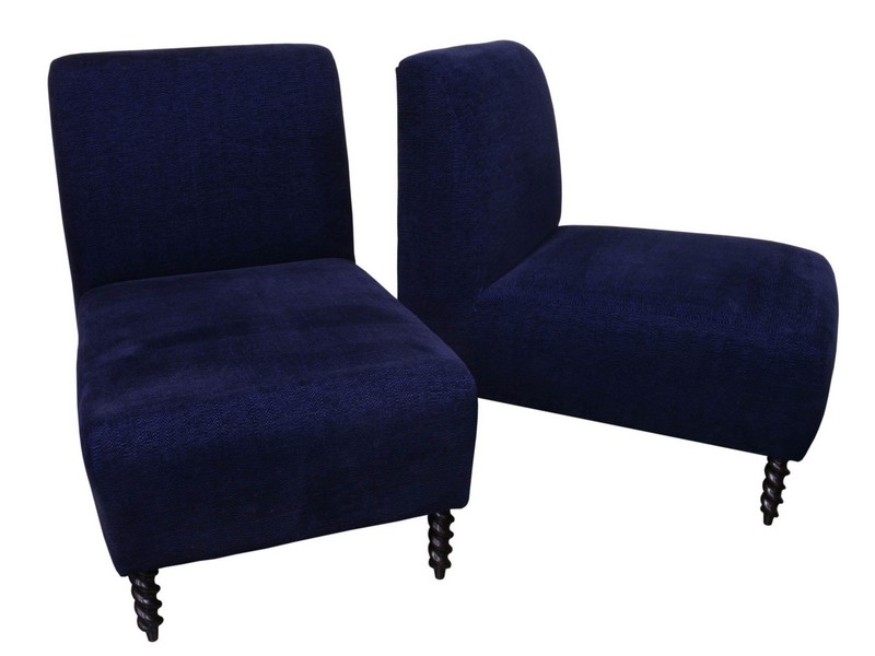 Navy Blue Slipper Chair