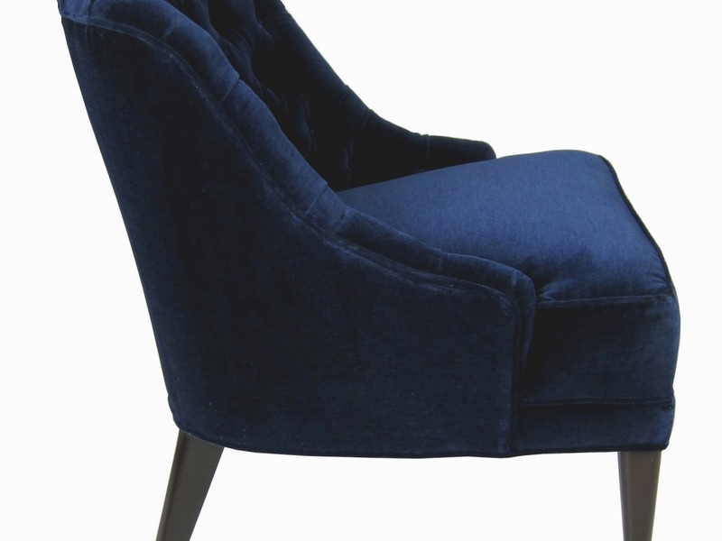 Navy Blue Velvet Wingback Chair