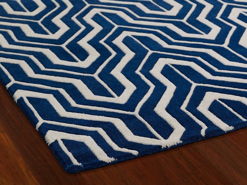 Navy Chevron Rug 5x7