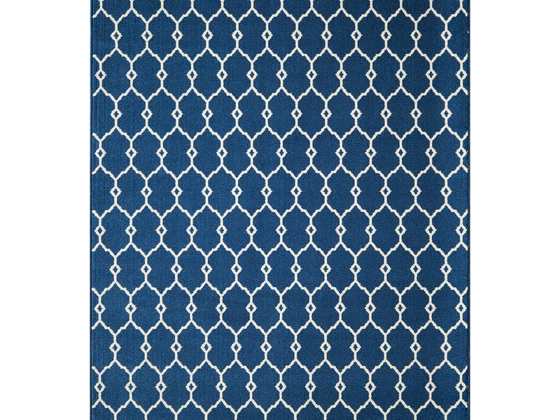 Navy Chevron Rug 8x10