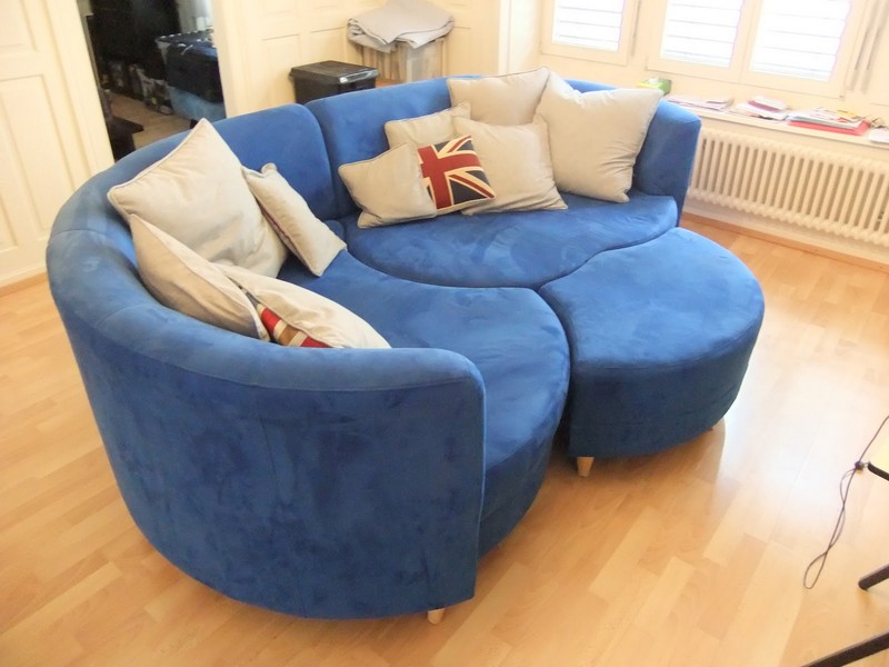 Navy Leather Sectional Sofa