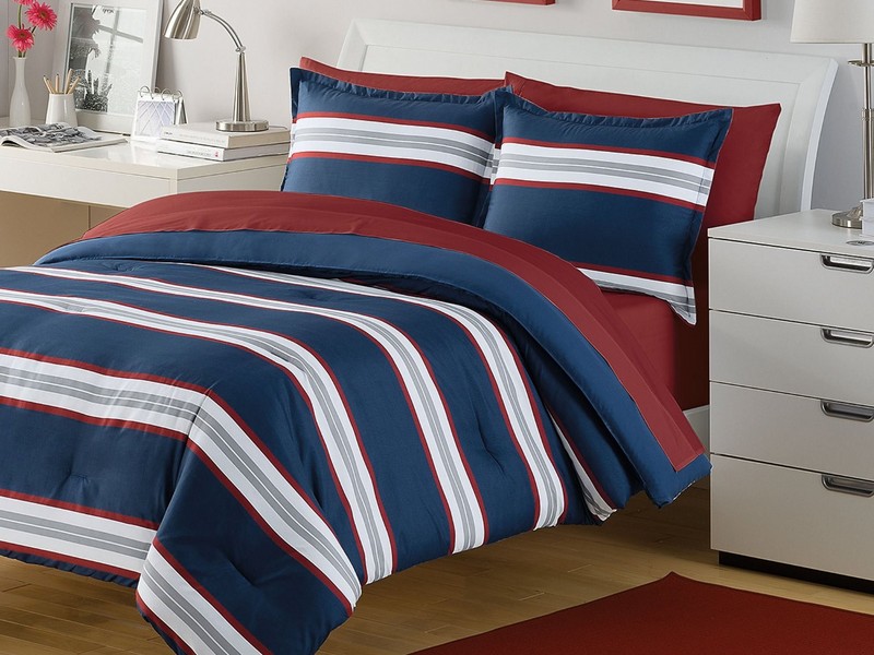 Navy Rugby Stripe Bedding