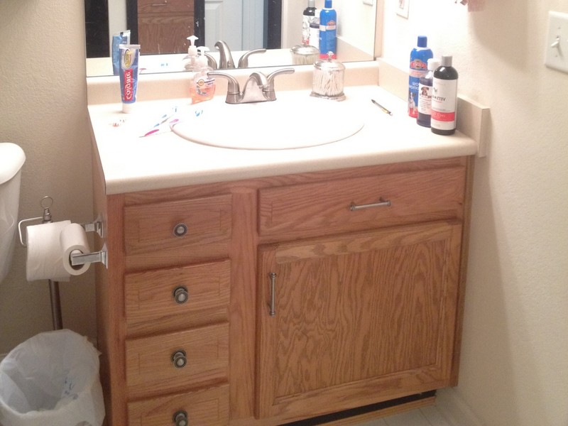 Oak Bathroom Vanity Makeover