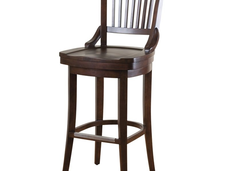 Oak Swivel Bar Stools With Arms