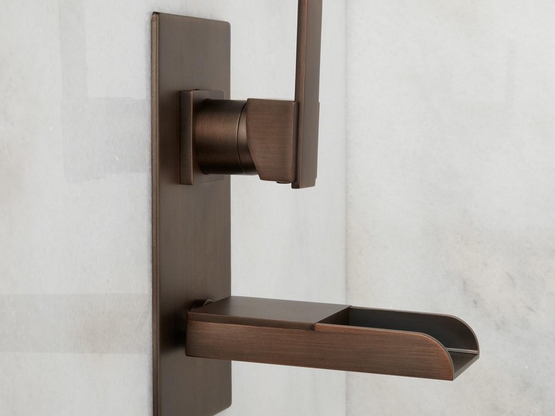 Oil Rubbed Bronze Wall Mount Bathroom Faucet