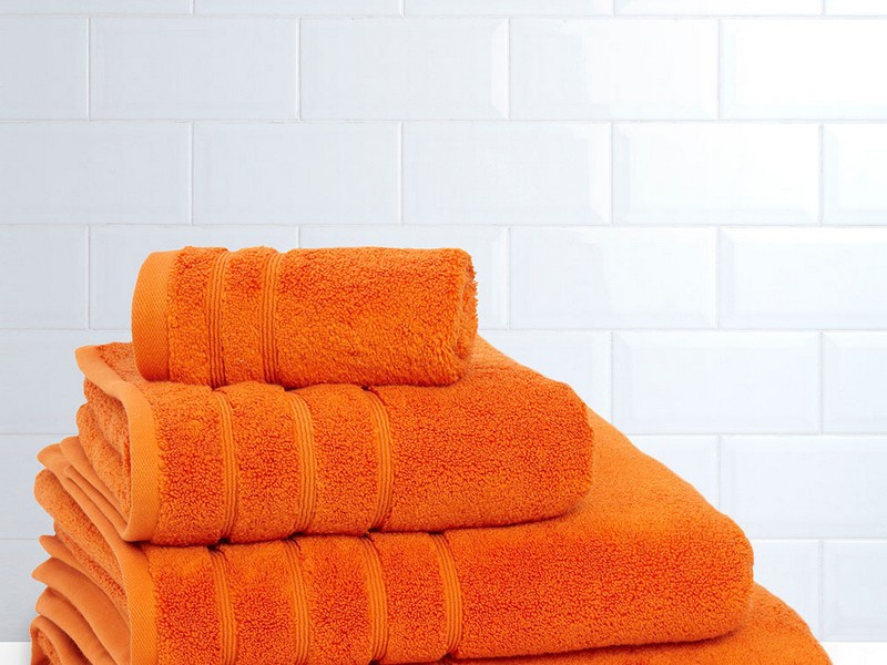 Orange And Turquoise Bath Towels