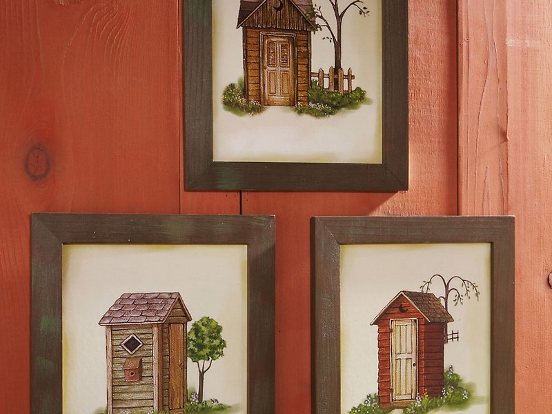 Outhouse Themed Bathroom Decor