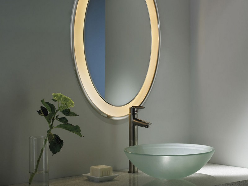 Oval Illuminated Bathroom Mirror