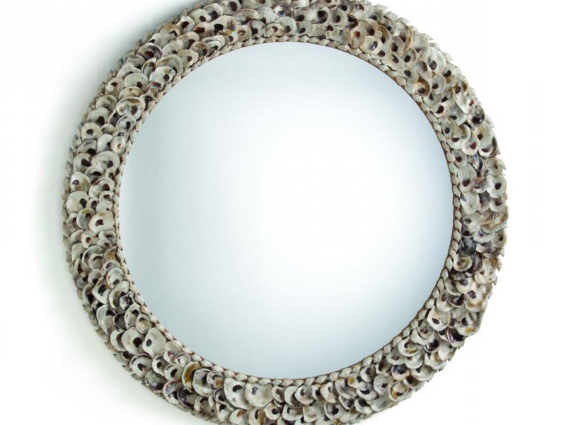 Oyster Shell Mirror Round