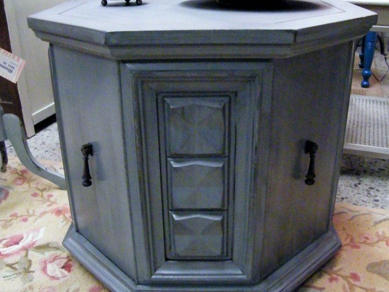 Painted Octagon End Table