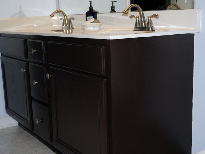 Painting Bathroom Cabinets Dark Brown