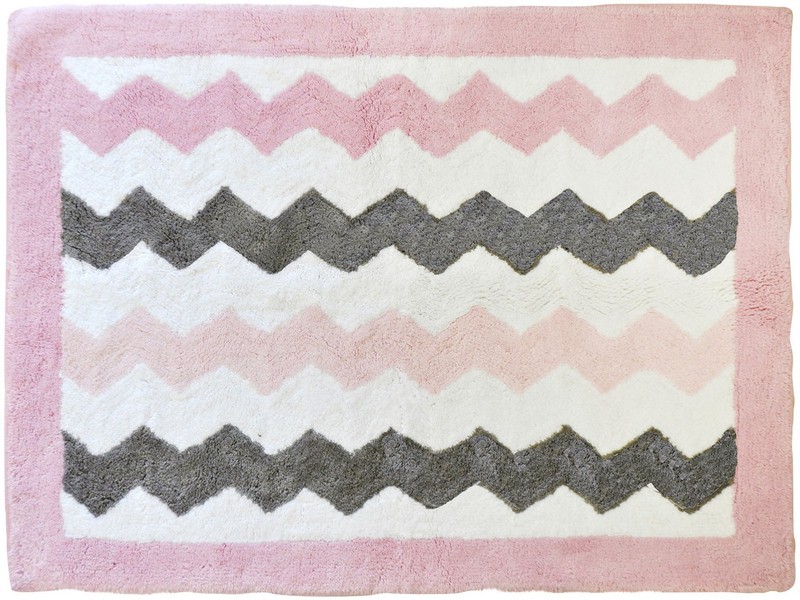 Pink And Gray Chevron Rug