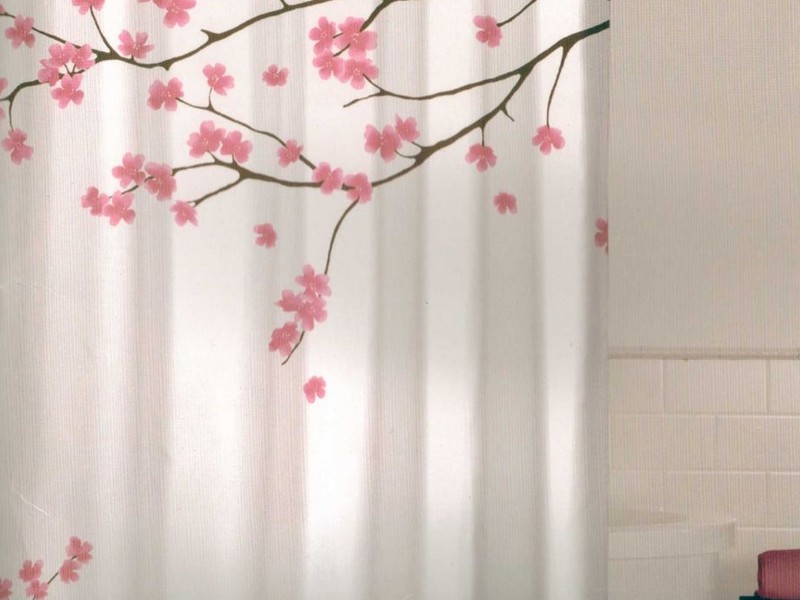 Pink And Gray Shower Curtain
