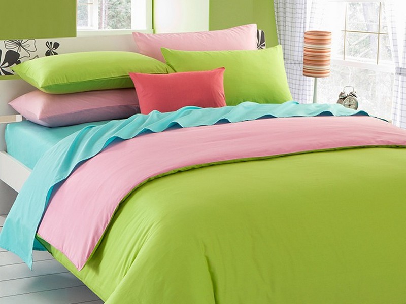 Pink And Lime Green Duvet Cover